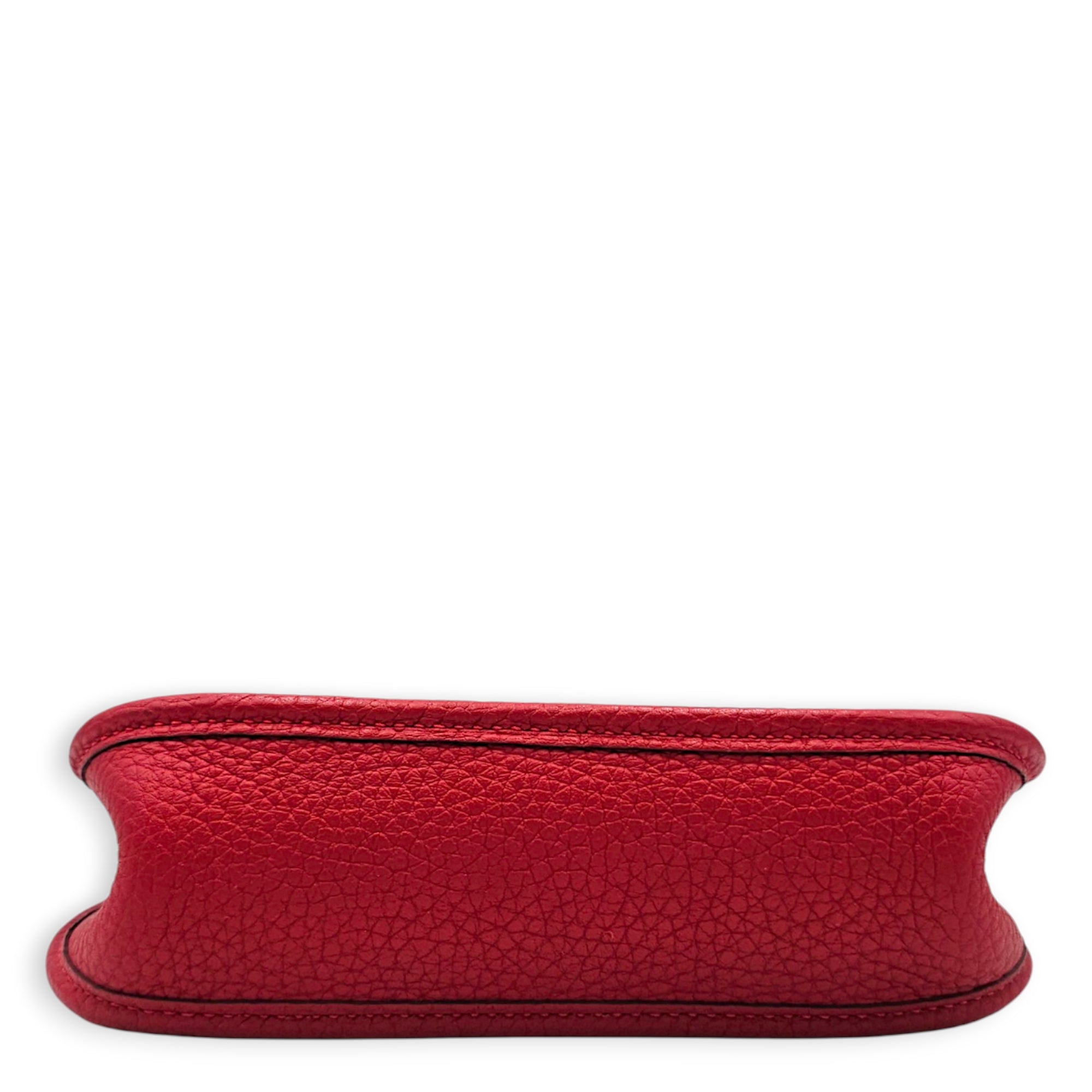 Evelyne Mini Rouge Casaque/Rouge Casaque-Etain in Clemence Palladium hardware CL2607-22400 5