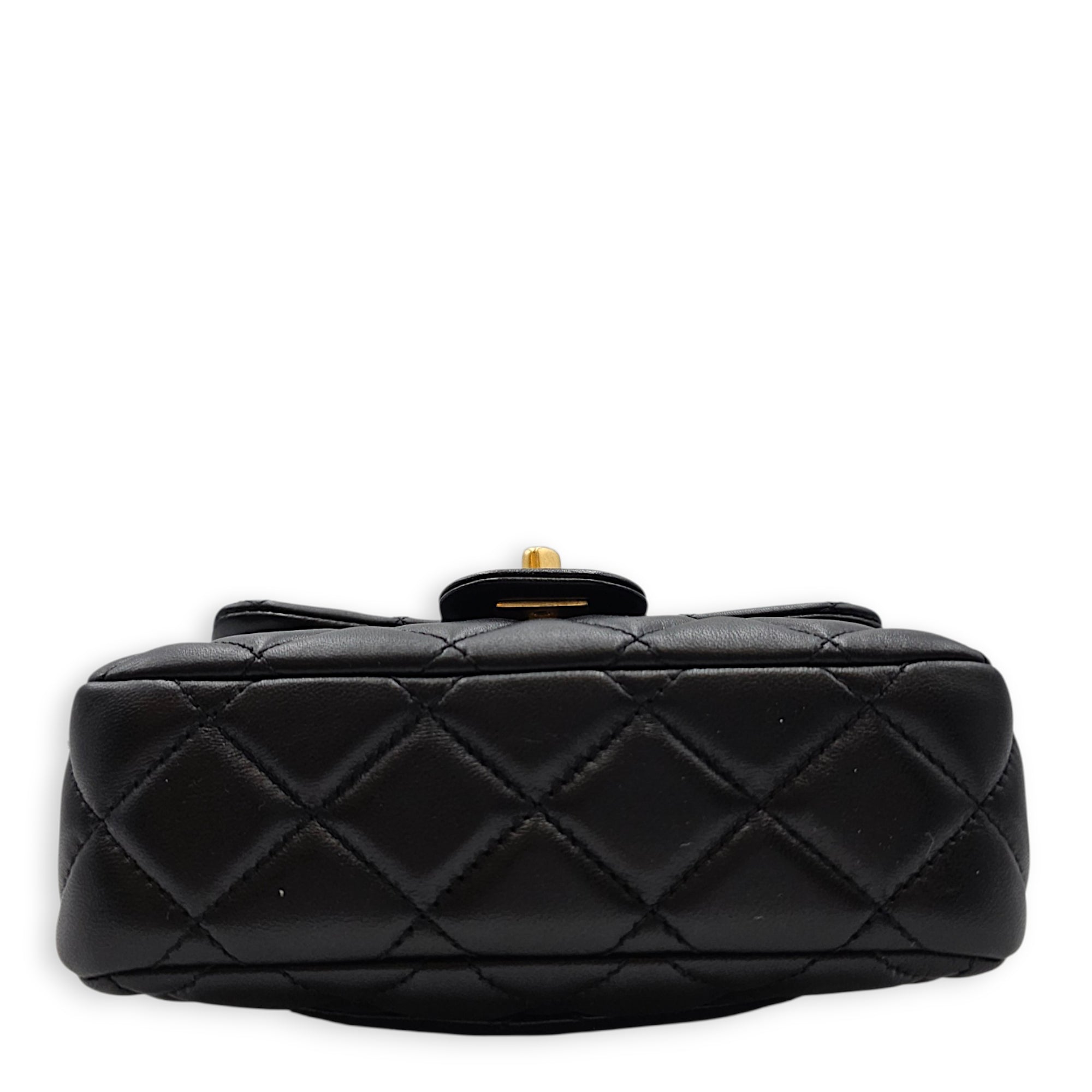 Square Mini Black Crossbody Bag in Lambskin Gold hardware CL2607-22413 5