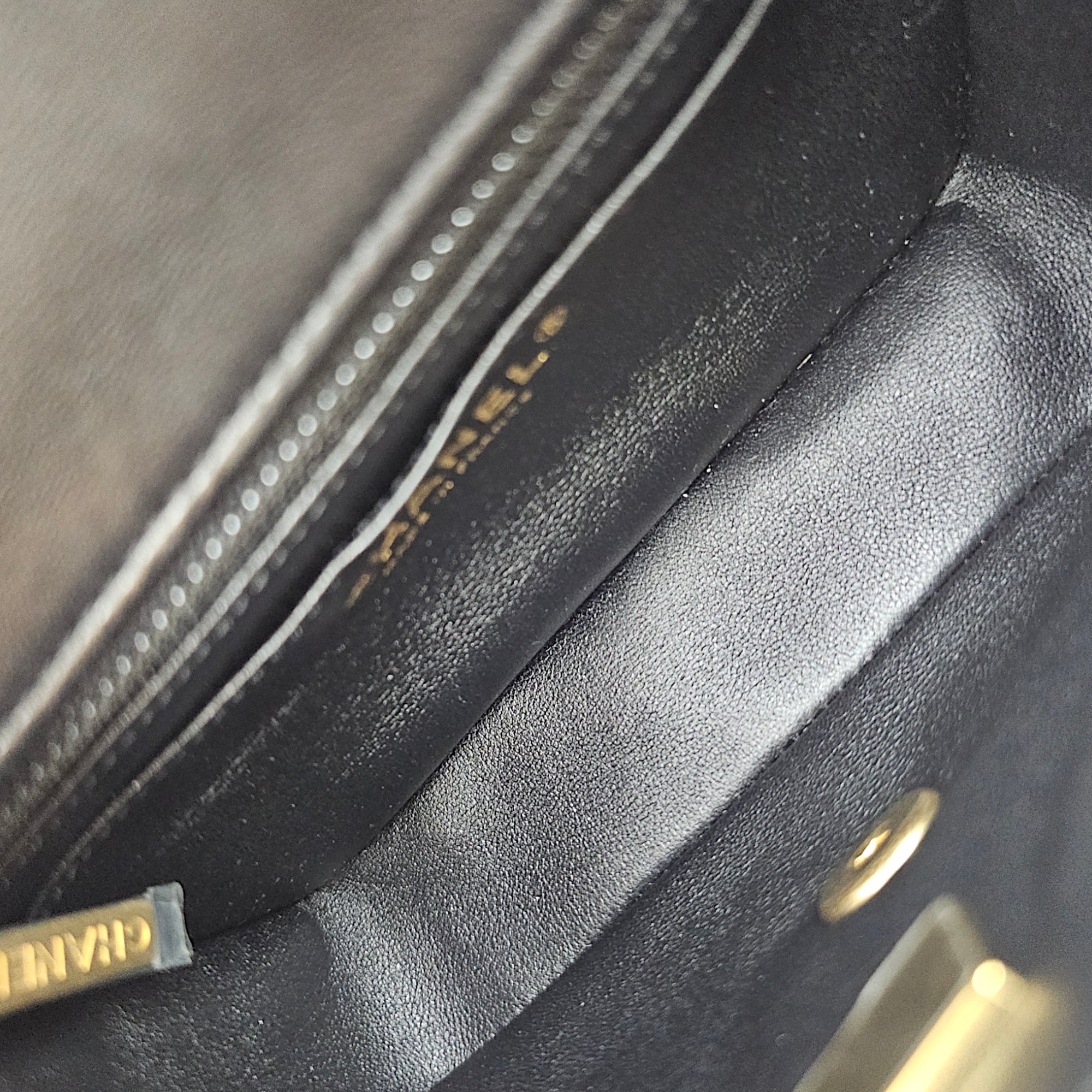 Square Mini Black Crossbody Bag in Lambskin Gold hardware CL2607-22413 6