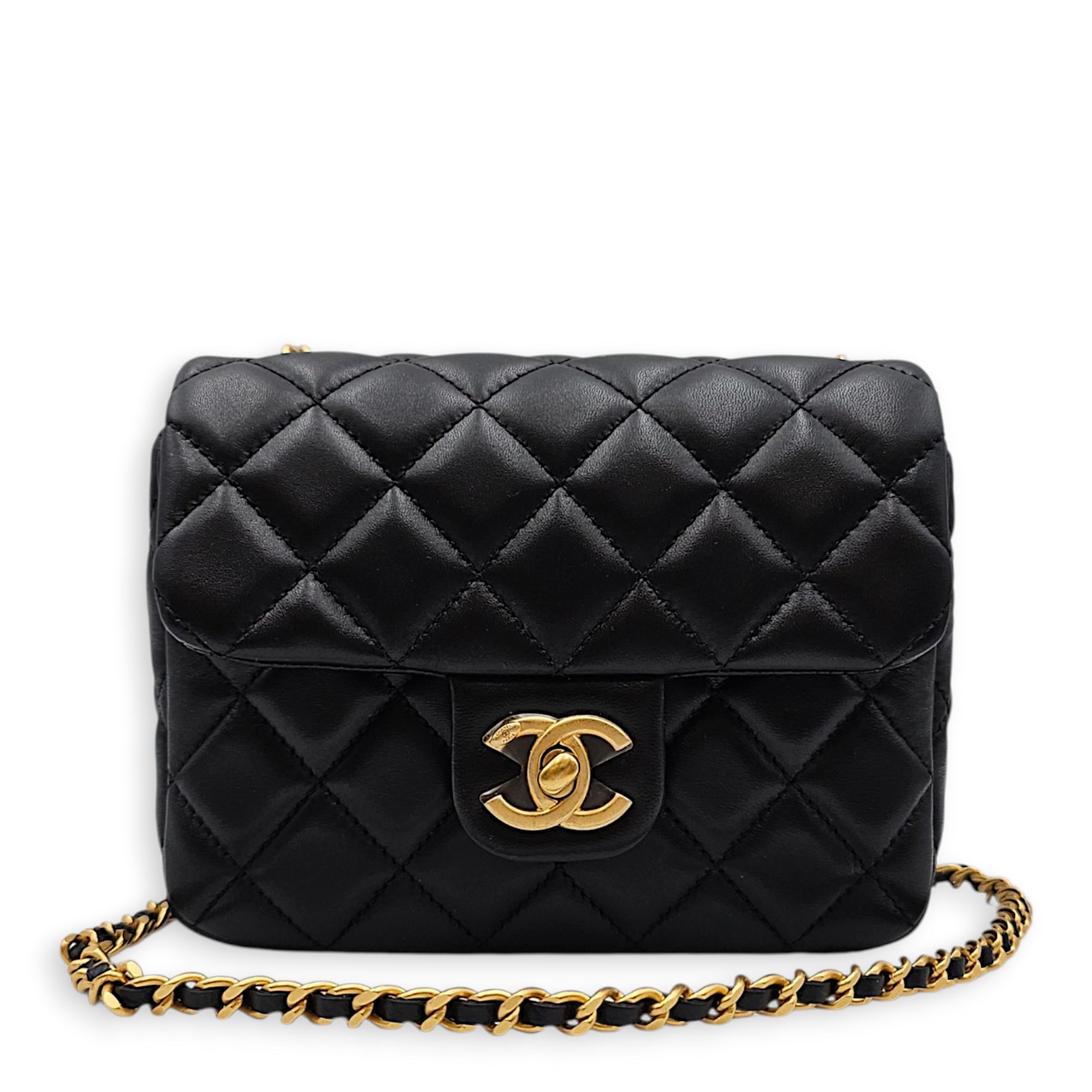 Mini Square Coco De Toi  Mini Black Crossbody Bag in Lambskin Gold hardware CL2607-22413 9