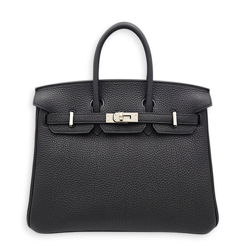 Birkin 25 Black in Togo Palladium hardware