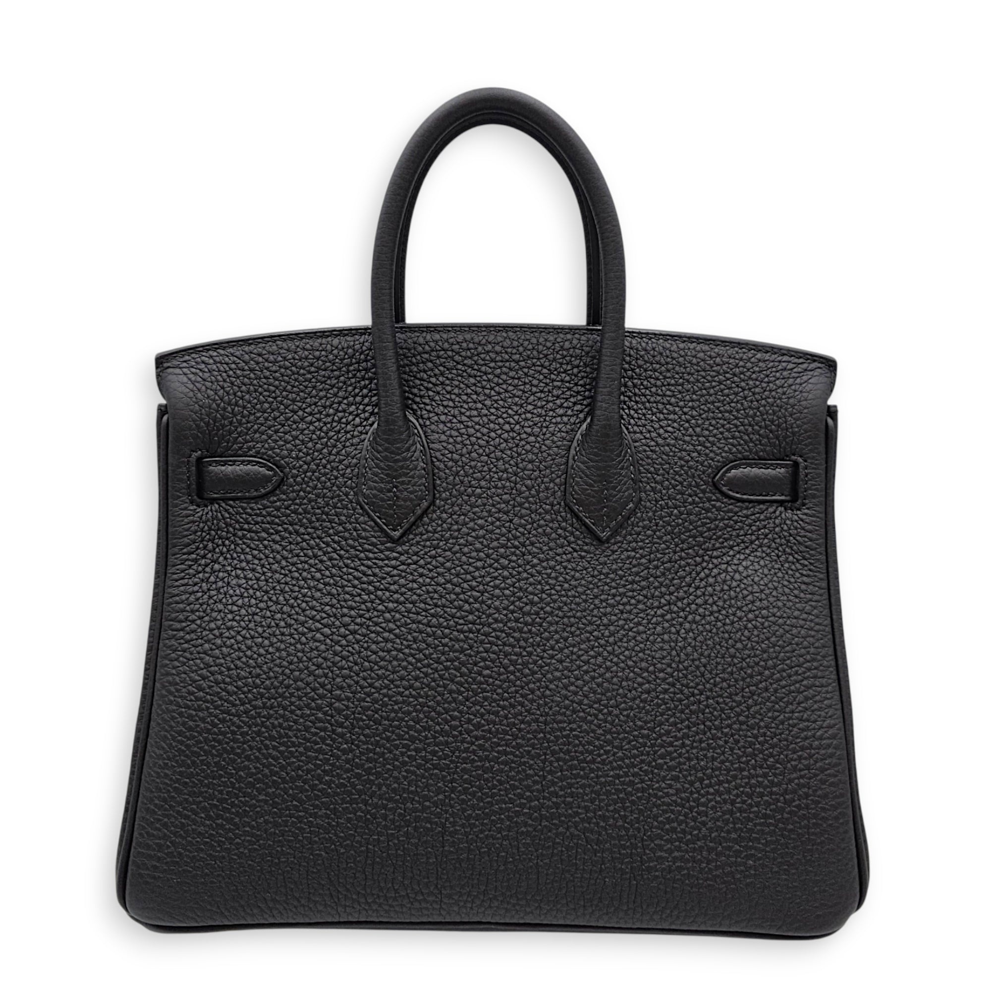 Birkin 25 Black in Togo Palladium hardware