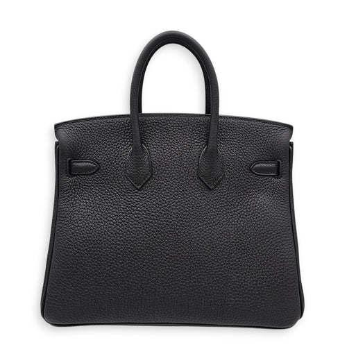 Birkin 25 Black in Togo Palladium hardware