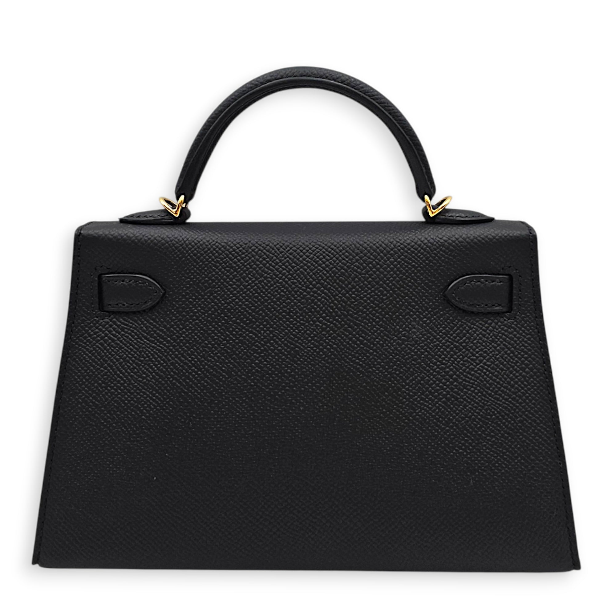 Sellier Kelly 20 Black in Epsom Gold hardware