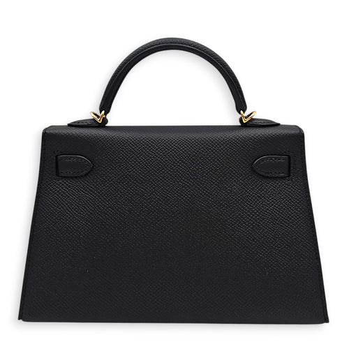 Sellier Kelly 20 Black in Epsom Gold hardware