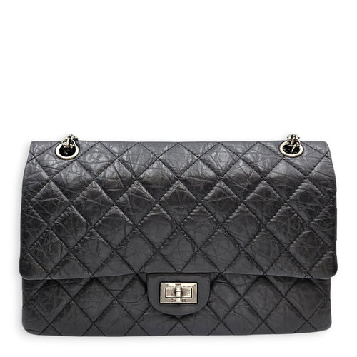 Reissue Flap Black Shoulder Bag in Distressed Leather Ruthenium hardware CL2607-22419 1