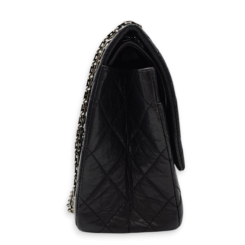 Reissue Flap Black Shoulder Bag in Distressed Leather Ruthenium hardware CL2607-22419 4