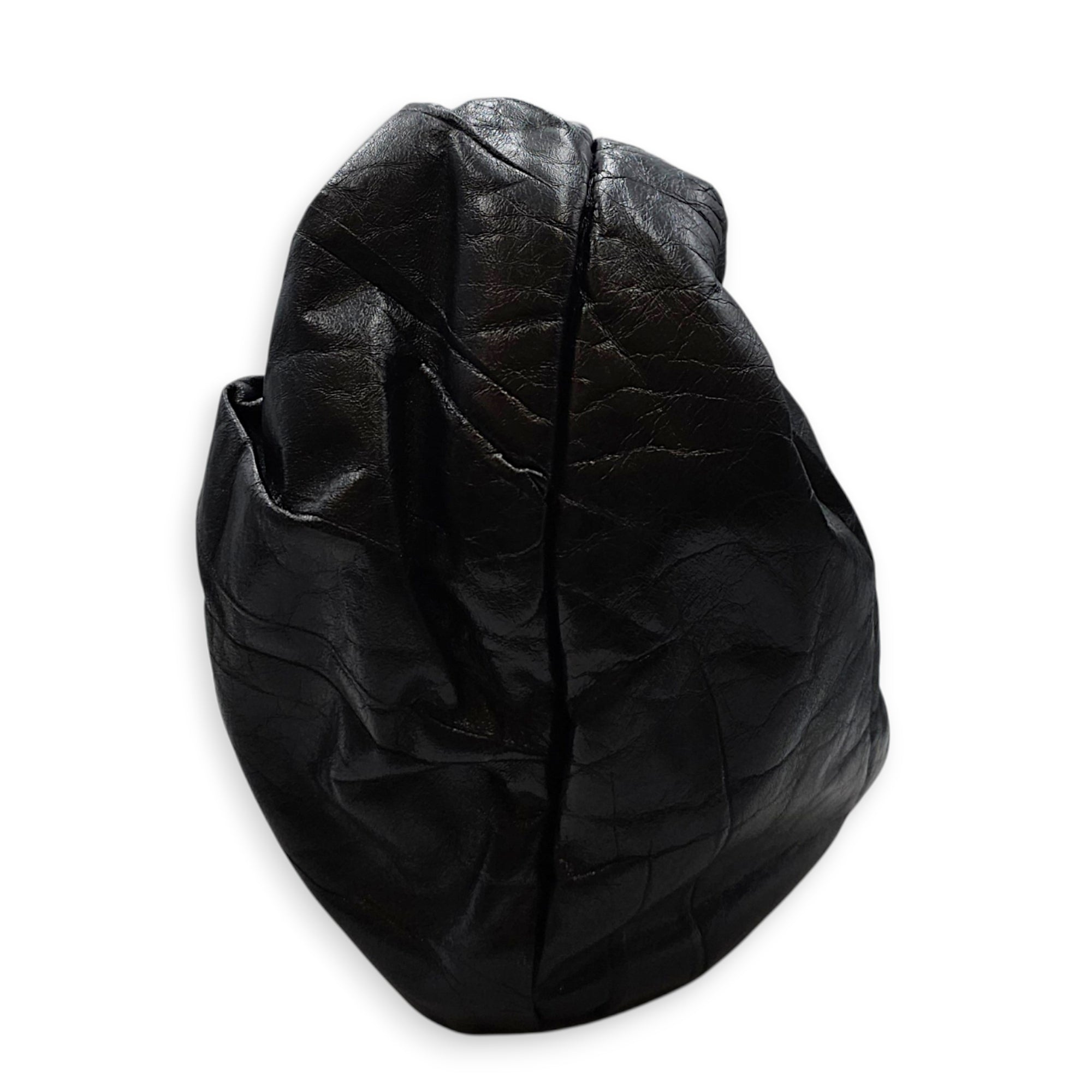 Twisted Hobo Black Shoulder Bag in Glazed Calf Silver hardware CL2607-22420 3
