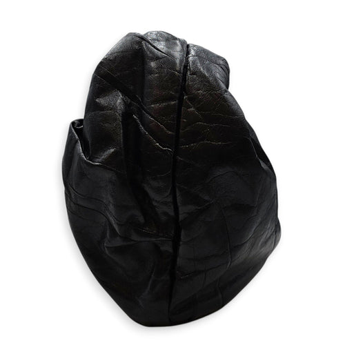 Twisted Hobo Black Shoulder Bag in Glazed Calf Silver hardware CL2607-22420 3