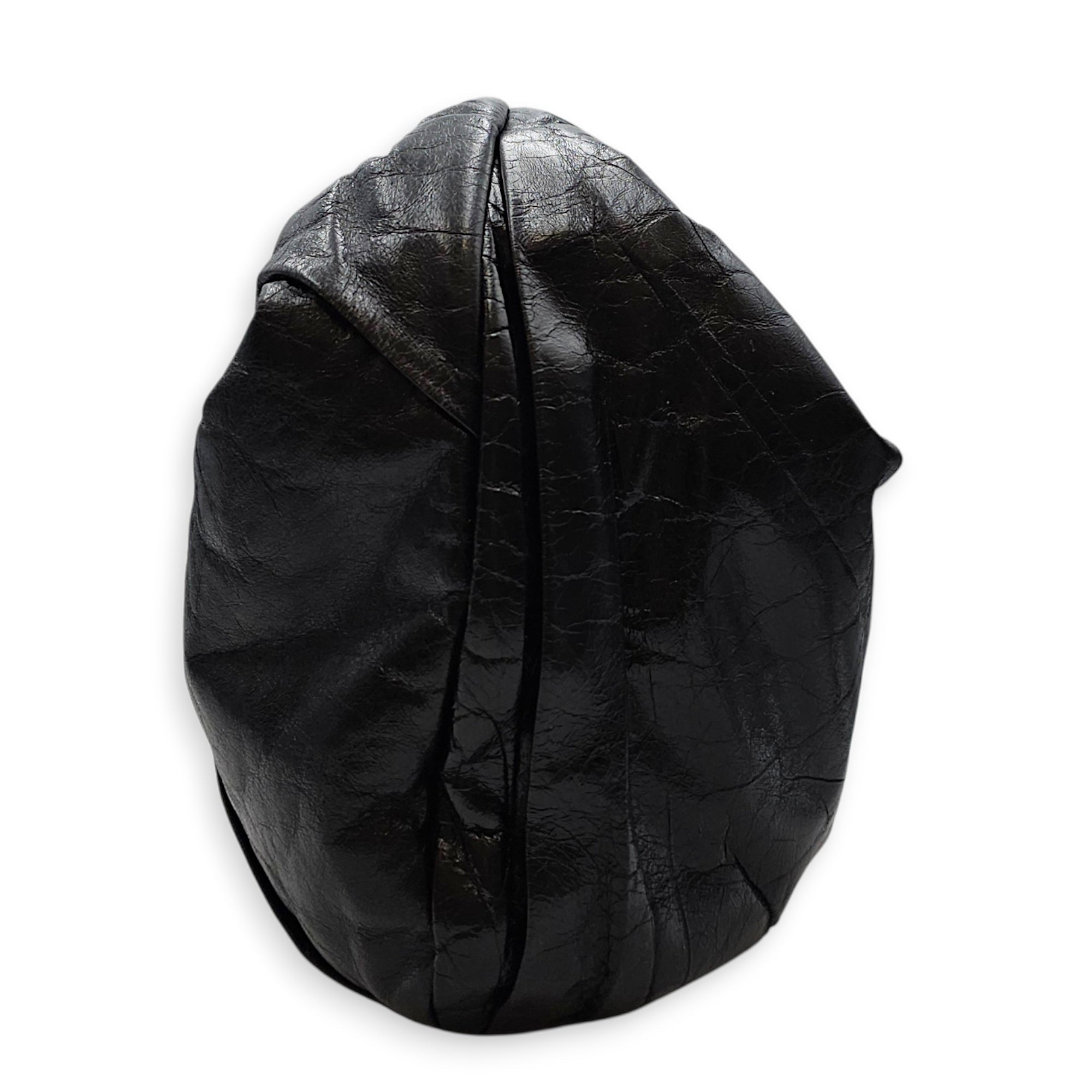 Twisted Hobo Black Shoulder Bag in Glazed Calf Silver hardware CL2607-22420 4