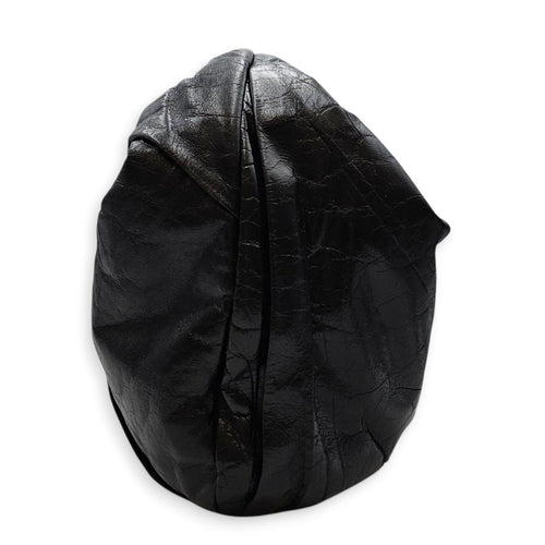 Twisted Hobo Black Shoulder Bag in Glazed Calf Silver hardware CL2607-22420 4
