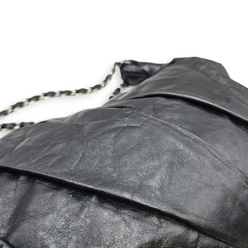 Twisted Hobo Black Shoulder Bag in Glazed Calf Silver hardware CL2607-22420 7