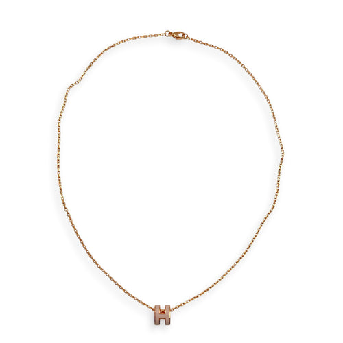 Mini Pop H Pendant Rose Dragee Necklace Rose Gold hardware