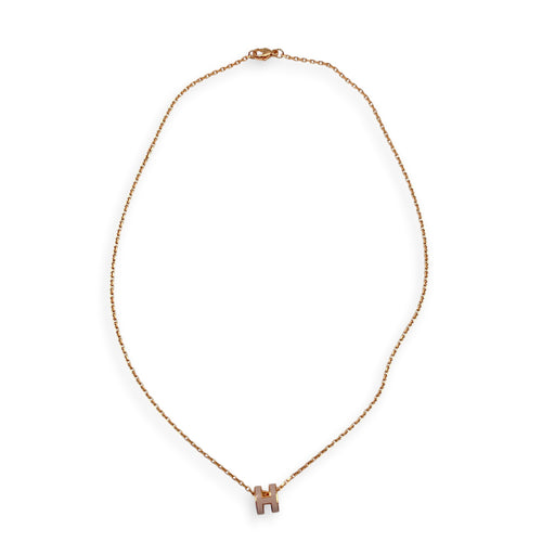 Mini Pop H Pendant Rose Dragee Necklace Rose Gold hardware