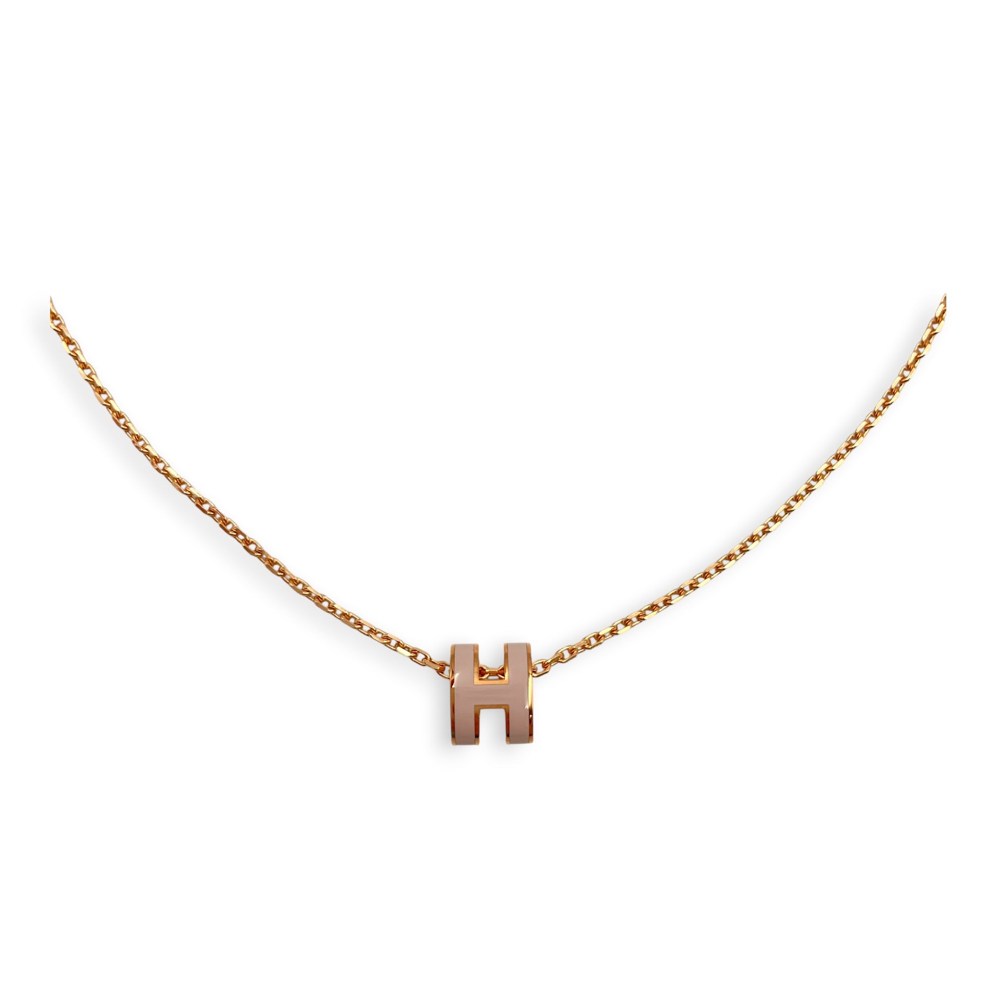 Mini Pop H Pendant Rose Dragee Necklace Rose Gold hardware