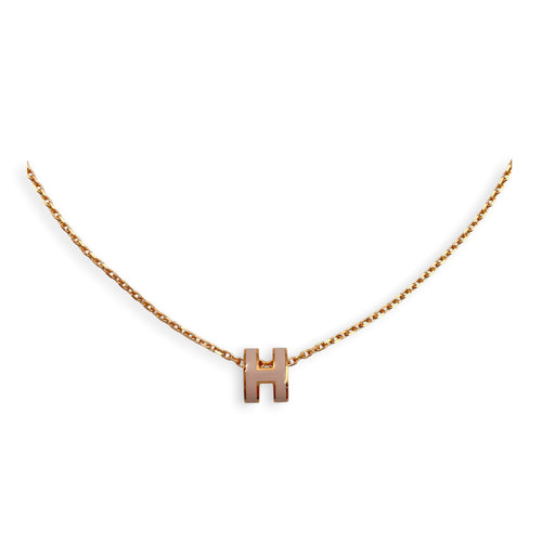 Mini Pop H Pendant Rose Dragee Necklace Rose Gold hardware