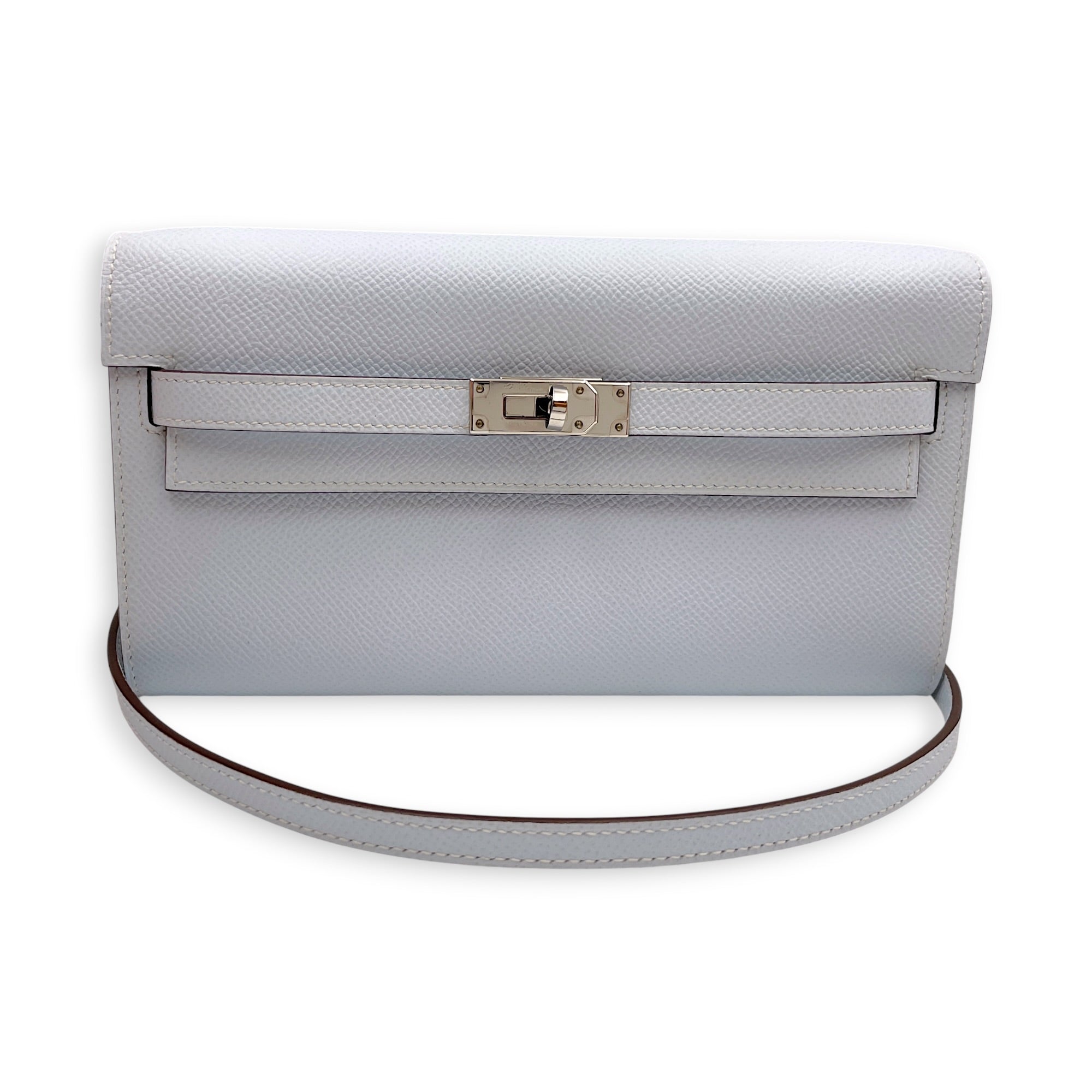 Kelly To Go Blue Brume Wallet in Epsom Palladium hardware CL2607-22435 3