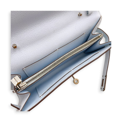 Kelly To Go Blue Brume Wallet in Epsom Palladium hardware CL2607-22435 7