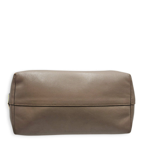 Logo-embossed 26 Grey Top Handle Bag in Calfskin Gold hardware