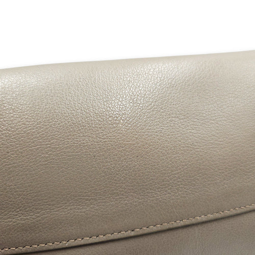Logo-embossed 26 Grey Top Handle Bag in Calfskin Gold hardware