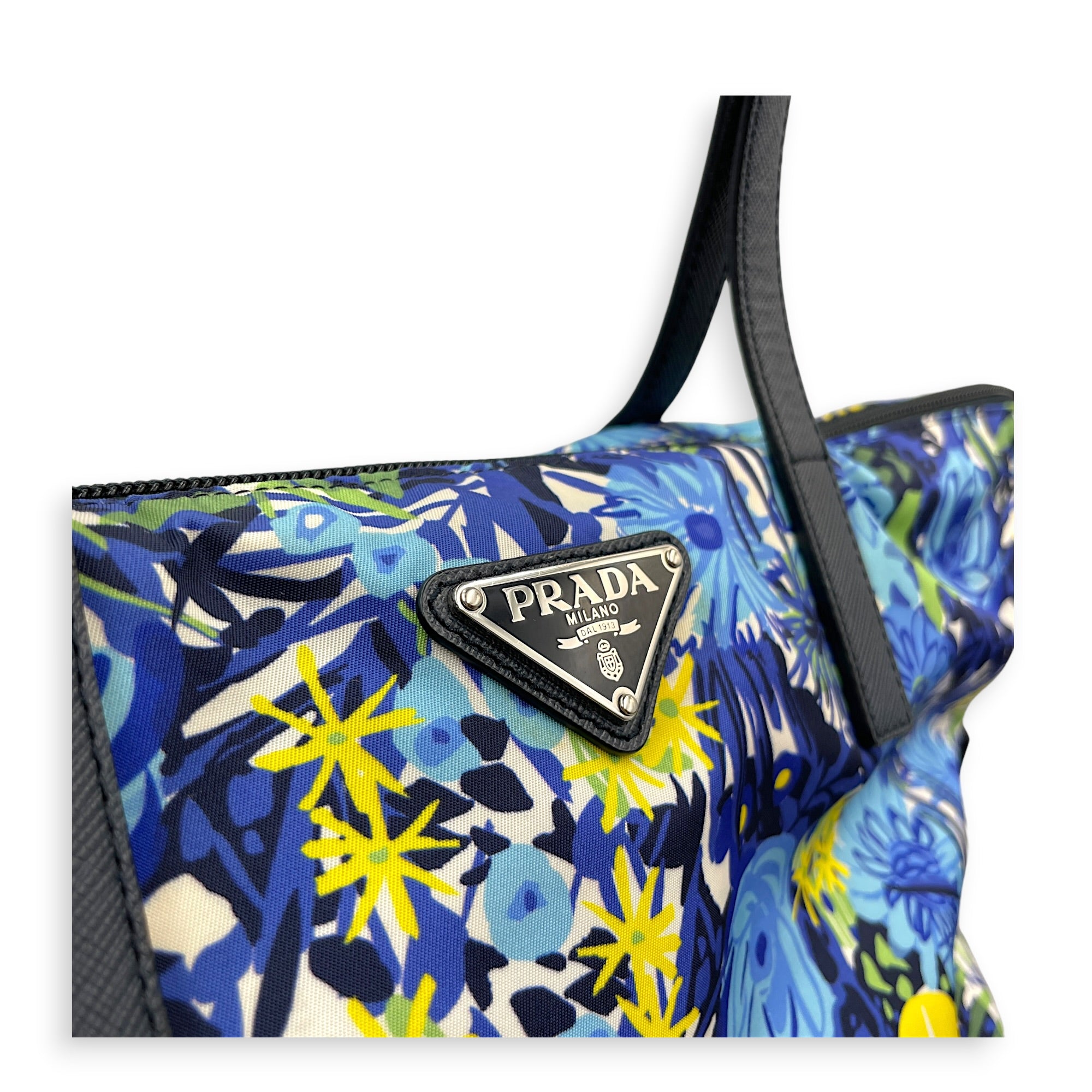 Tessuto Stampato Floral Print 40 Multi-colour Tote Bag in Nylon Silver hardware