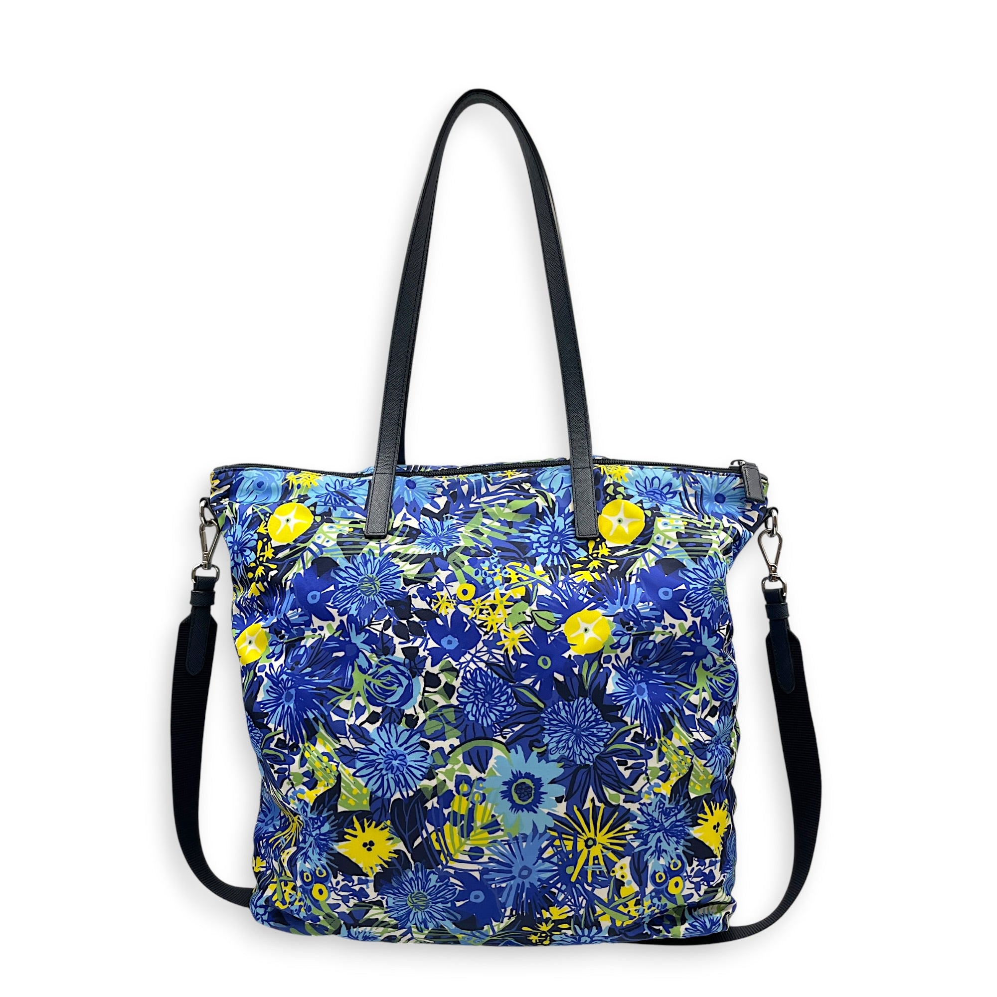 Tessuto Stampato Floral Print 40 Multi-colour Tote Bag in Nylon Silver hardware