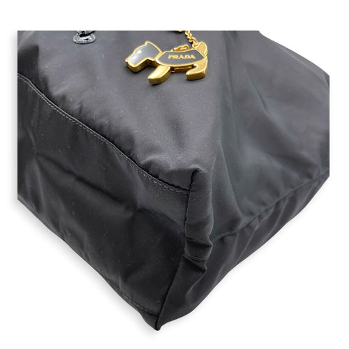 Tessuto Robot 45cm Black Tote Bag in Nylon Gold hardware CL2607-22459 10