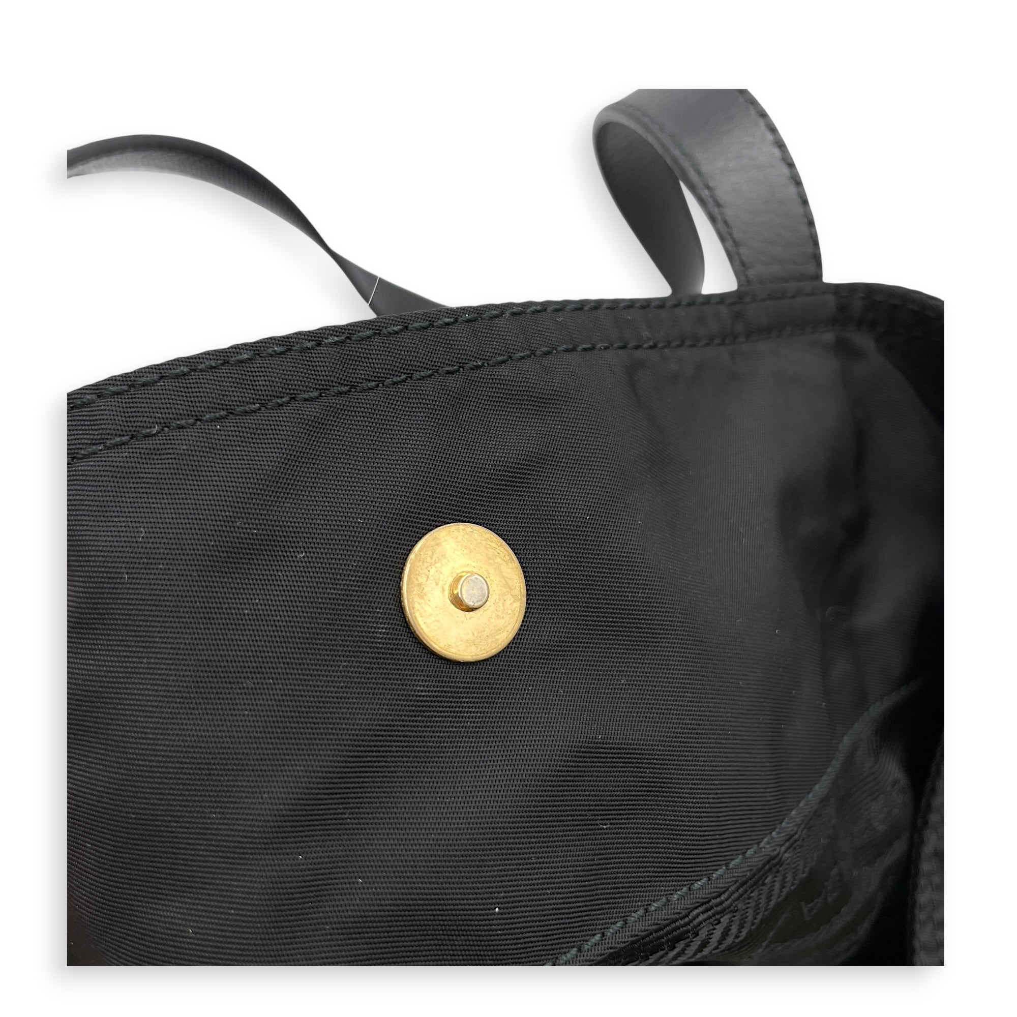 Tessuto Robot 45cm Black Tote Bag in Nylon Gold hardware CL2607-22459 12