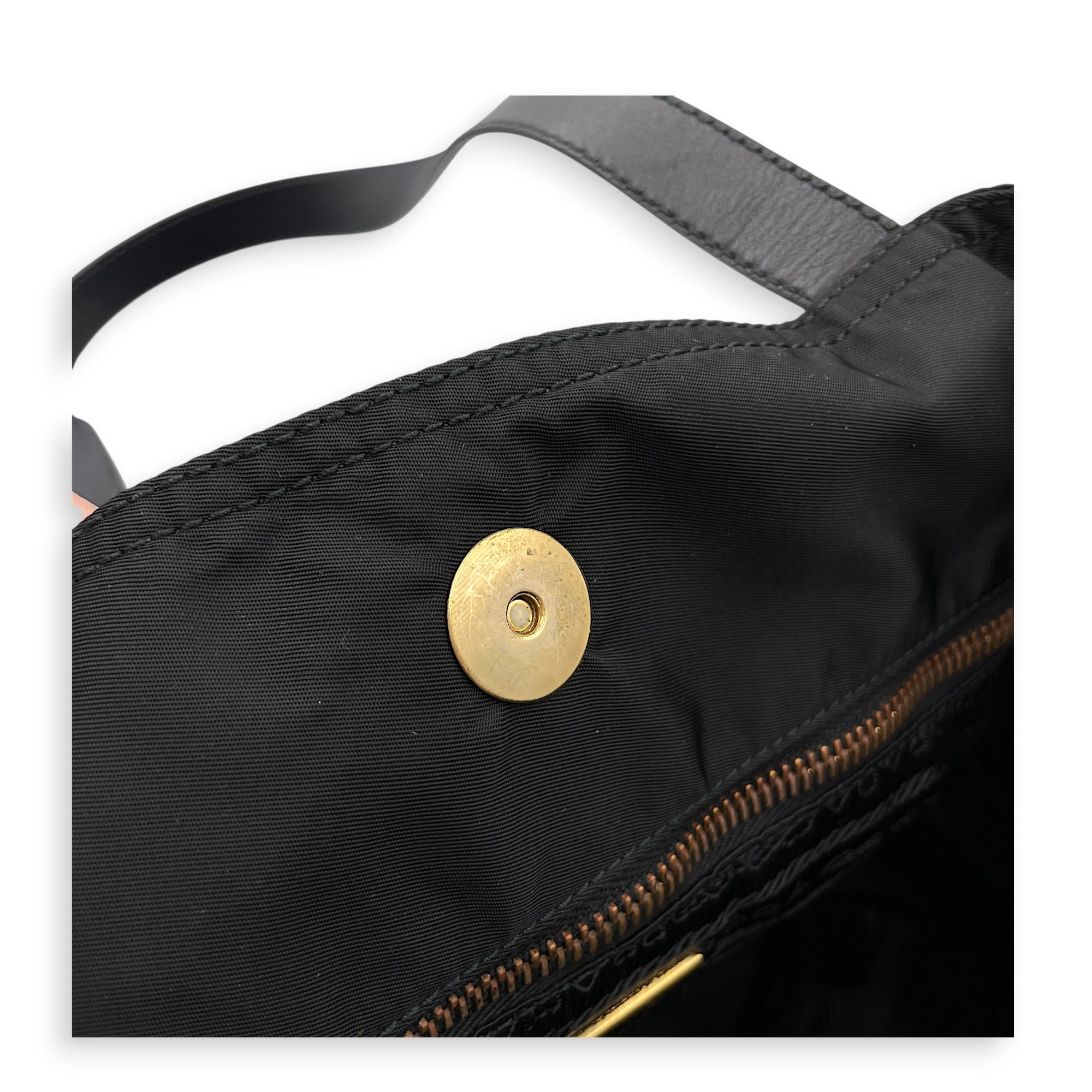 Tessuto Robot 45cm Black Tote Bag in Nylon Gold hardware CL2607-22459 13