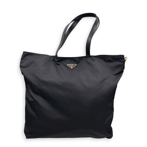 Tessuto Robot 45cm Black Tote Bag in Nylon Gold hardware CL2607-22459 2