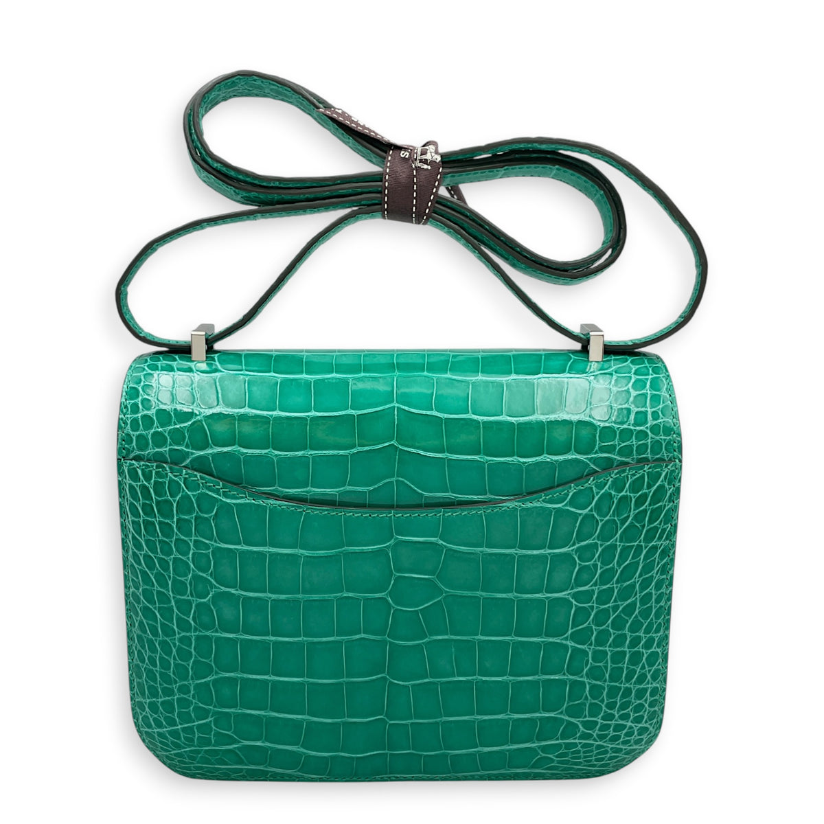 Constance Mirror 18 Vert Jade in Shiny Alligator Palladium hardware