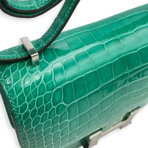 Constance Mirror 18 Vert Jade in Shiny Alligator Palladium hardware