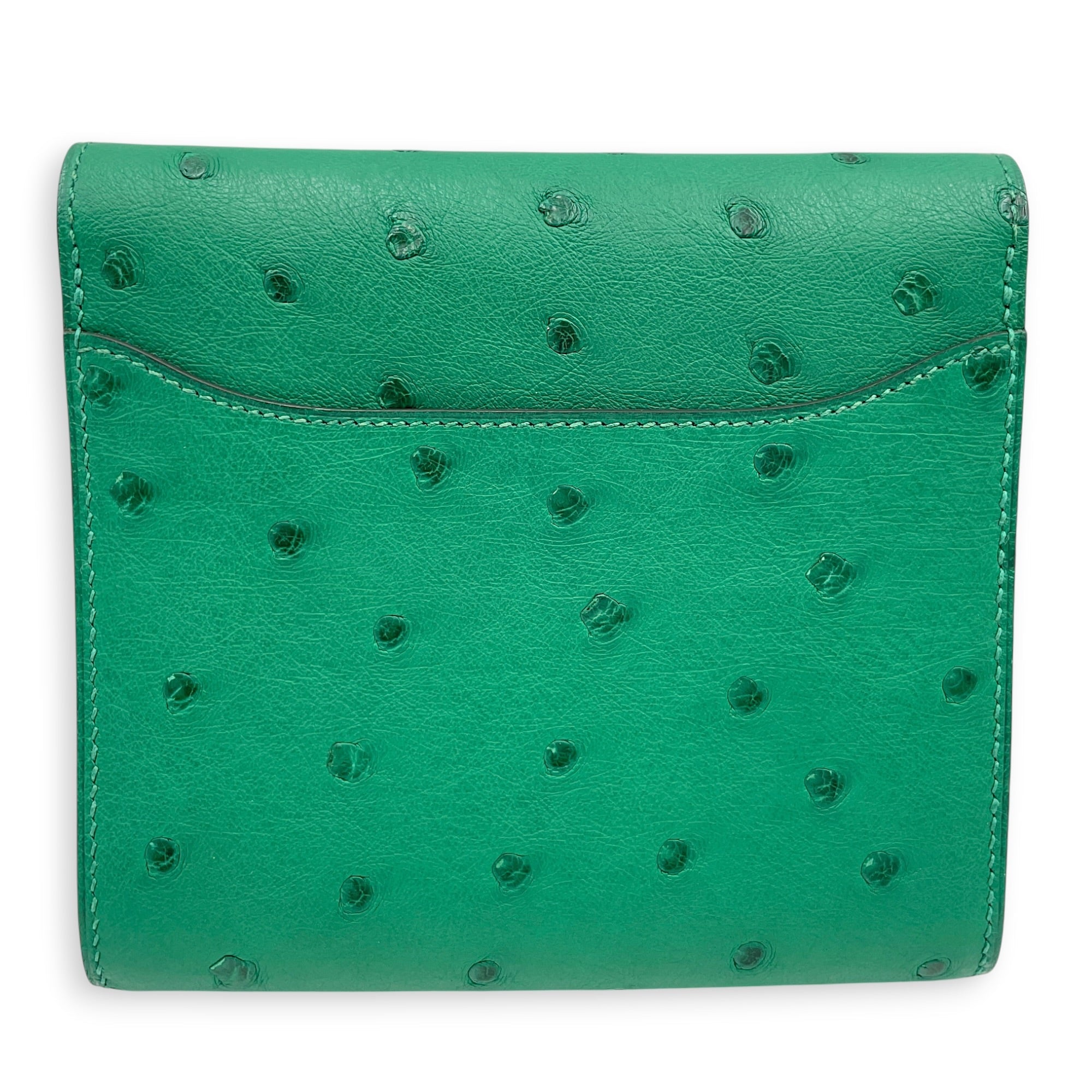 Constance Compact Wallet Vert Vertigo Wallet in Ostrich Palladium hardware CL2607-22464 2