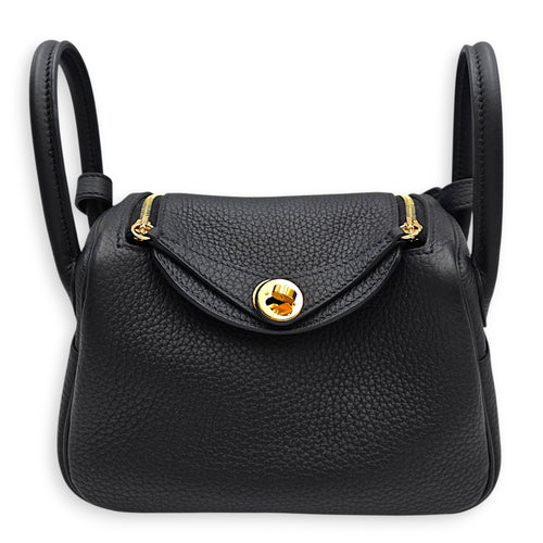 Lindy II Mini Black in Clemence Gold hardware