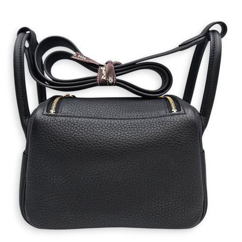 Lindy II Mini Black in Clemence Gold hardware