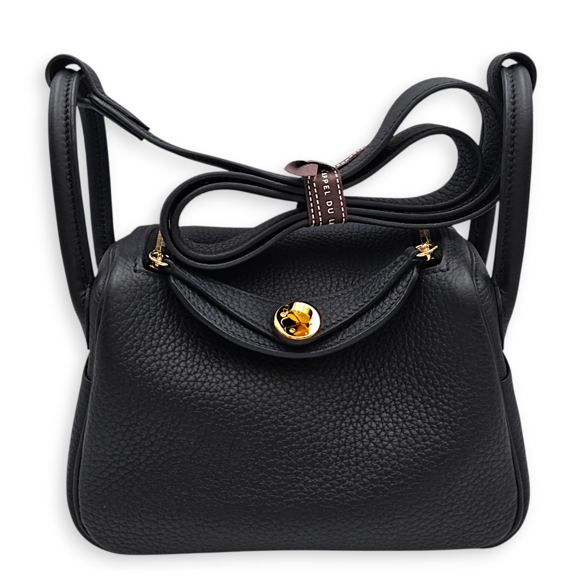 Lindy II Mini Black in Clemence Gold hardware