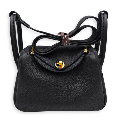 Lindy II Mini Black in Clemence Gold hardware