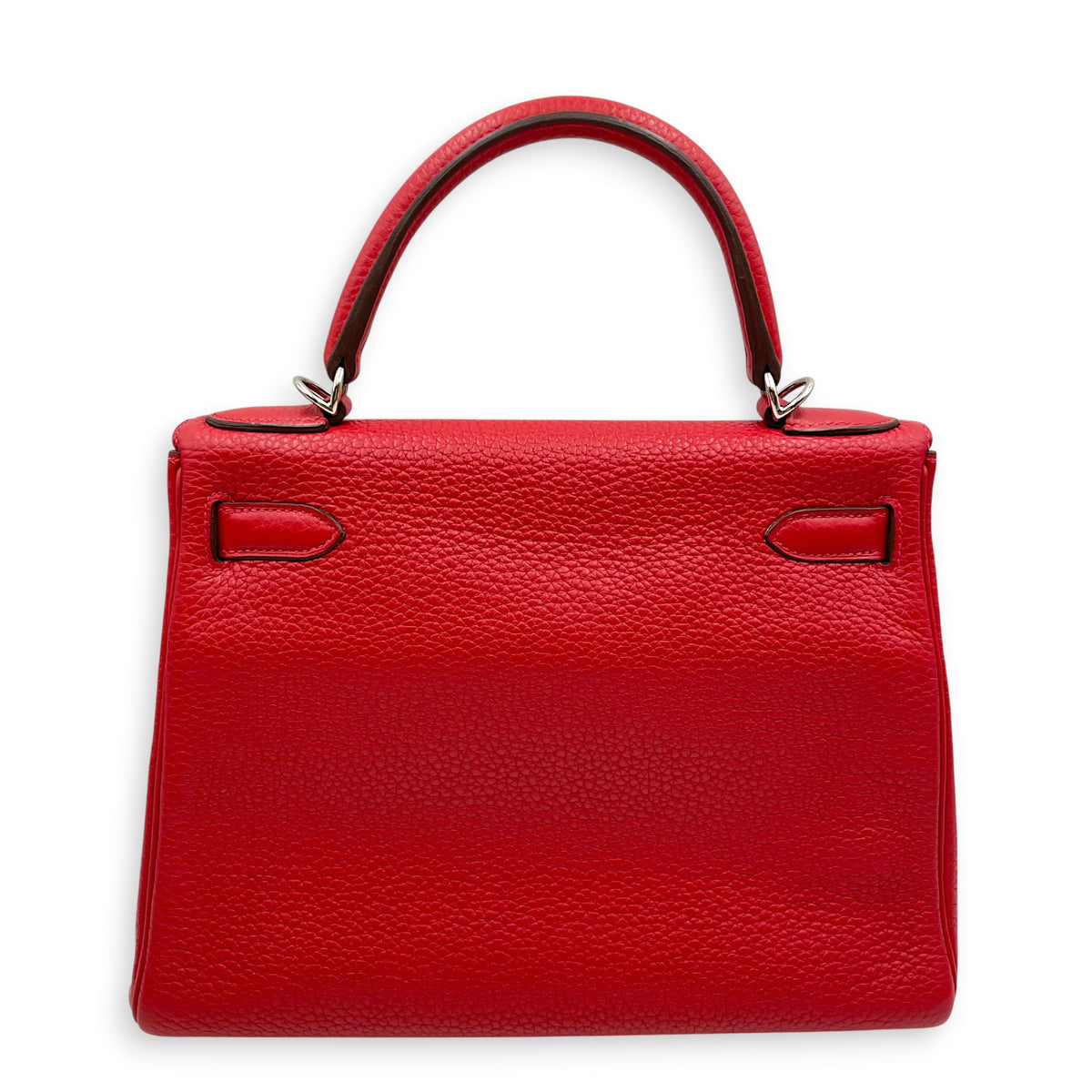 Kelly 28 Rouge Casaque in Clemence Palladium hardware