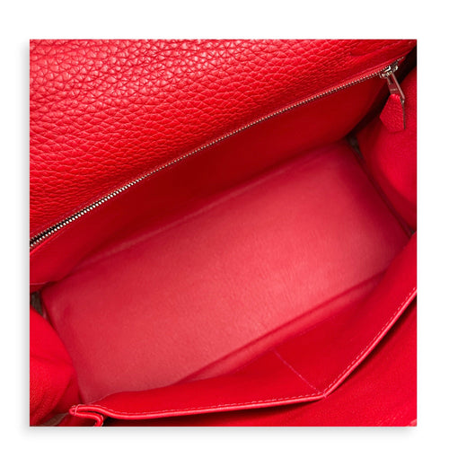 Kelly 28 Rouge Casaque in Clemence Palladium hardware CL2607-22484 6