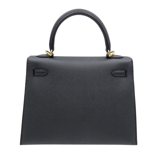 Sellier Kelly 25 Black in Epsom Gold hardware CL2607-22485 2