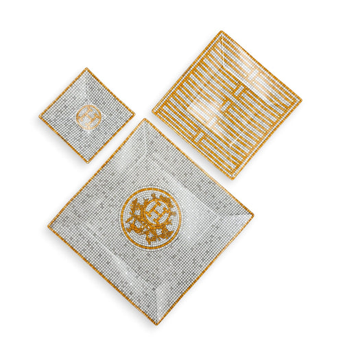 Mosaique Au 24 gold square plates (n1-n3) Homeware CL2607-22489 1