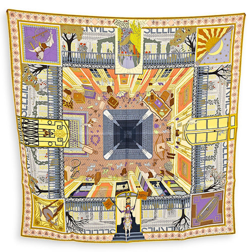 Objets De Curiosite  90 Bleu Gris/Jaune Soufre/Rose Scarf CL2607-22490 1