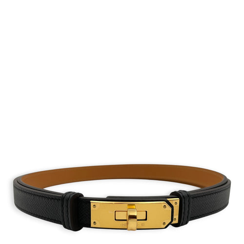 Kelly 18 Black Belt in Epsom Gold hardware CL2607-22492 1