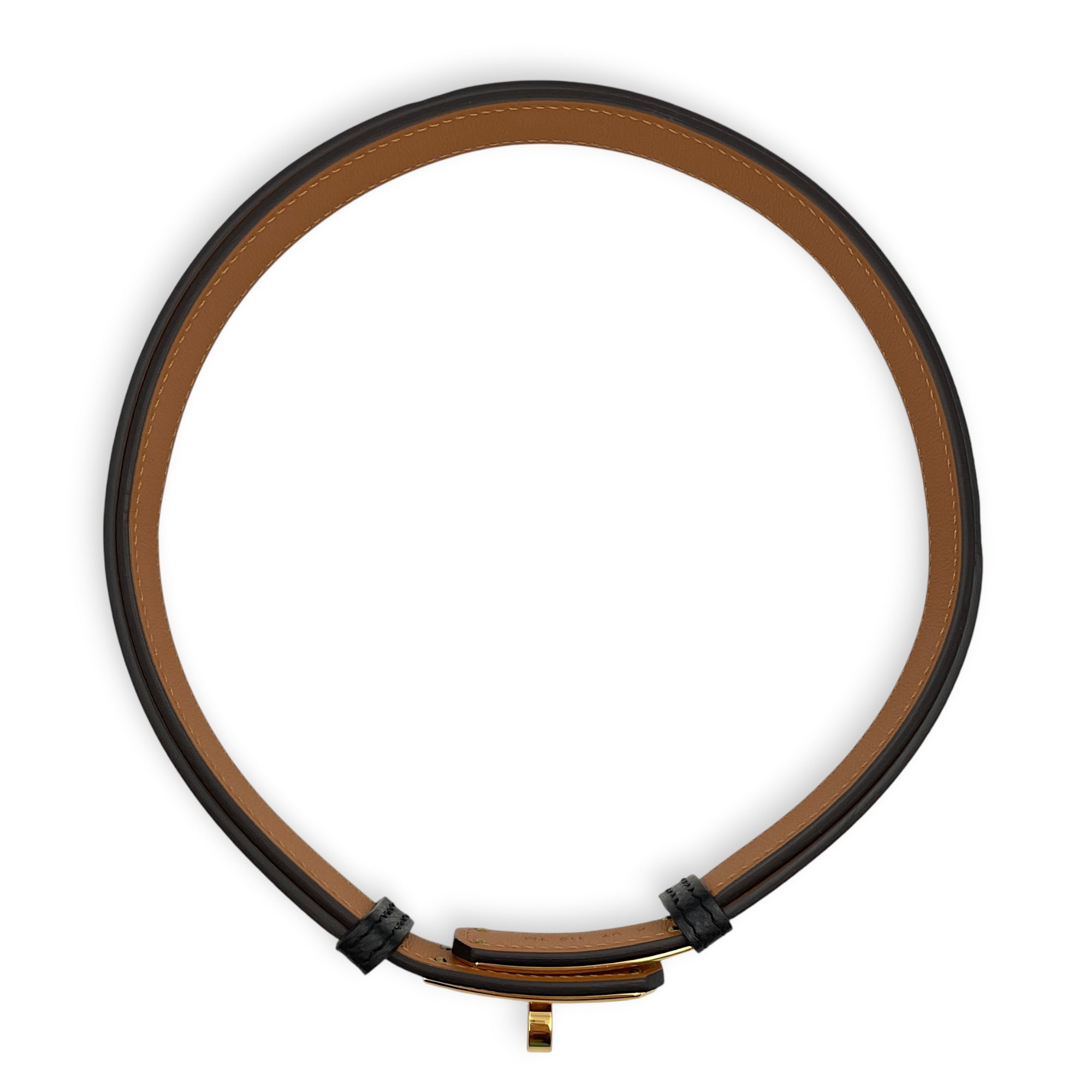 Kelly 18 Black Belt in Epsom Gold hardware CL2607-22492 3