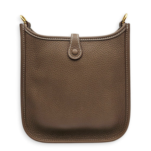 Evelyne Mini Etoupe in Clemence Gold hardware