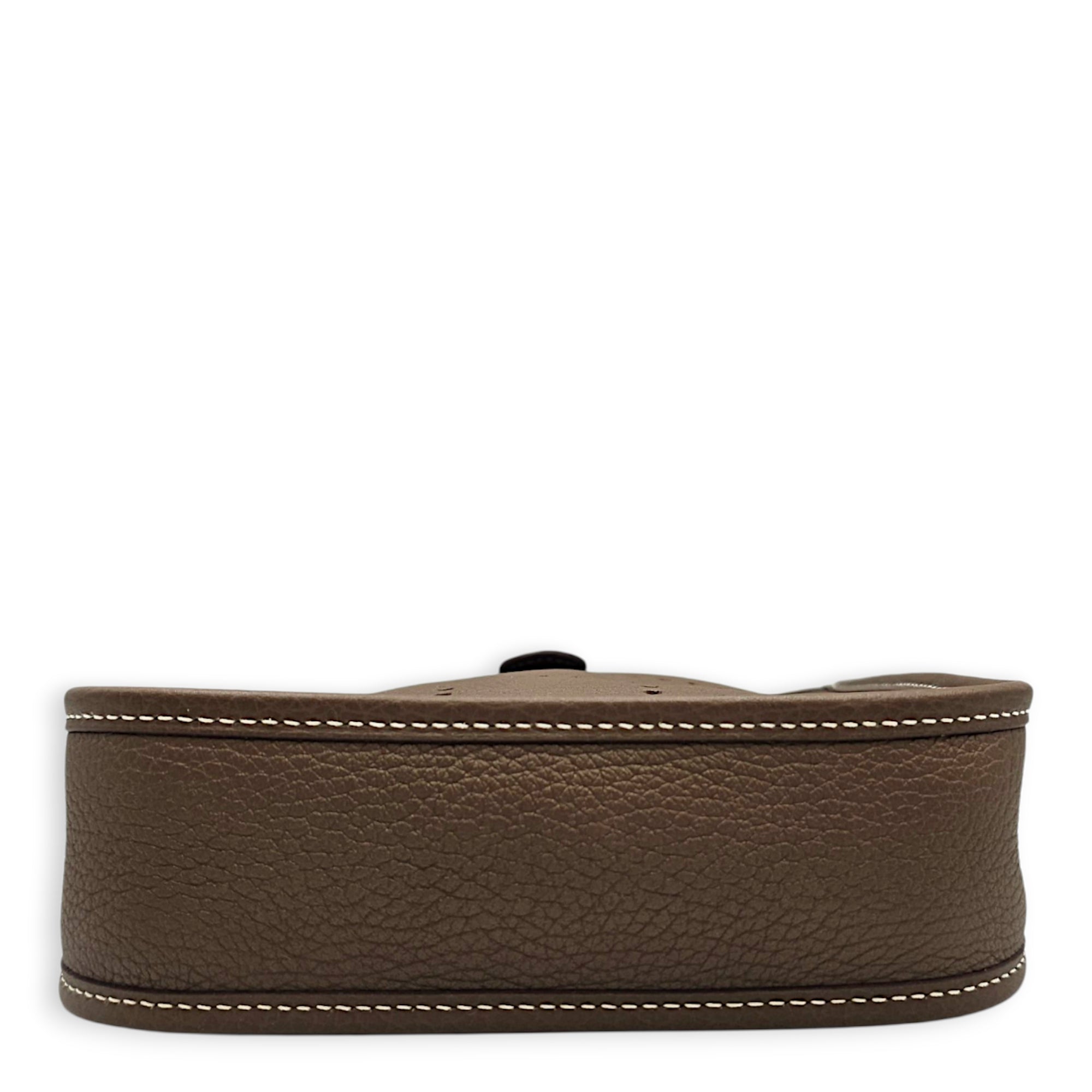 Evelyne Mini Etoupe in Clemence Gold hardware
