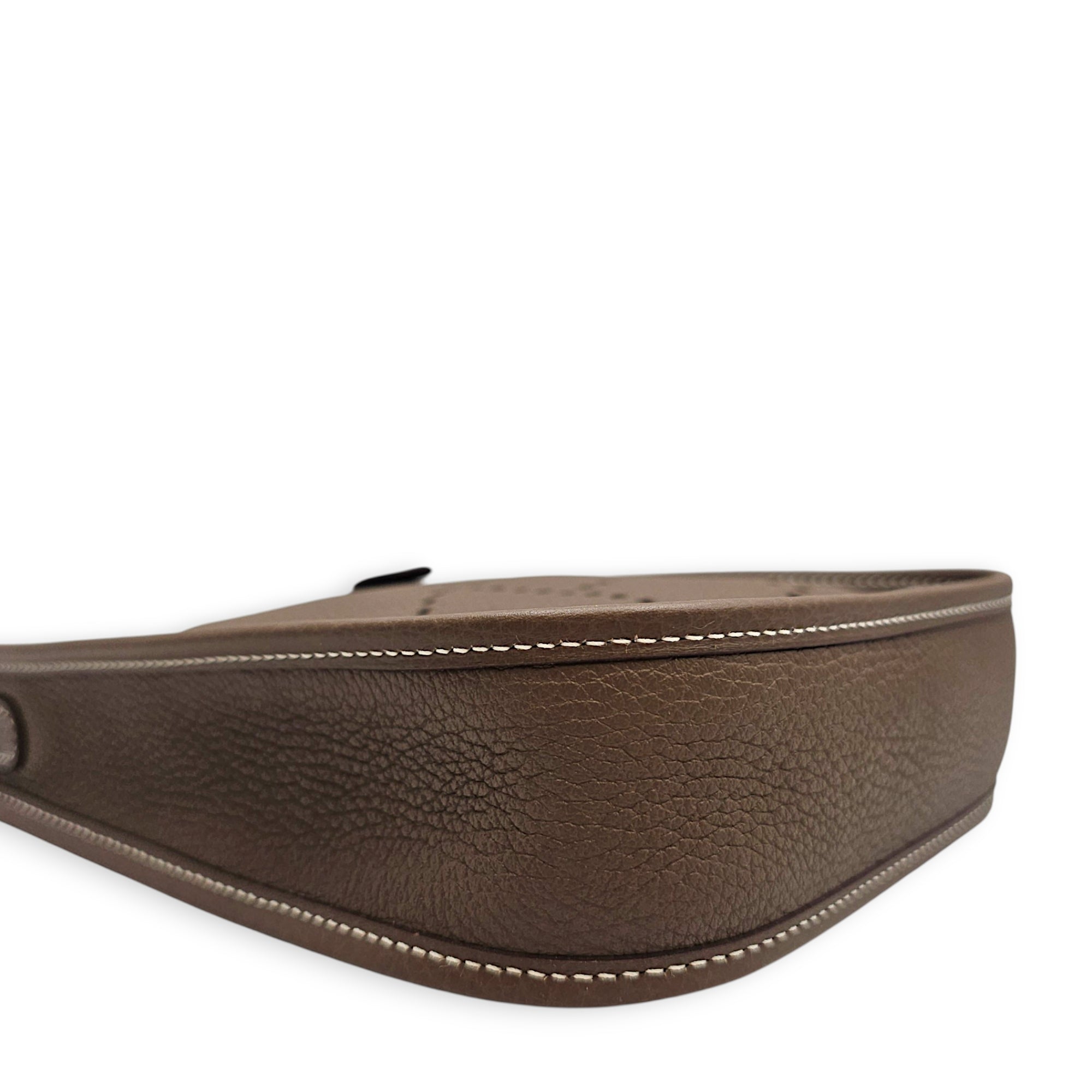 Evelyne Mini Etoupe in Clemence Gold hardware