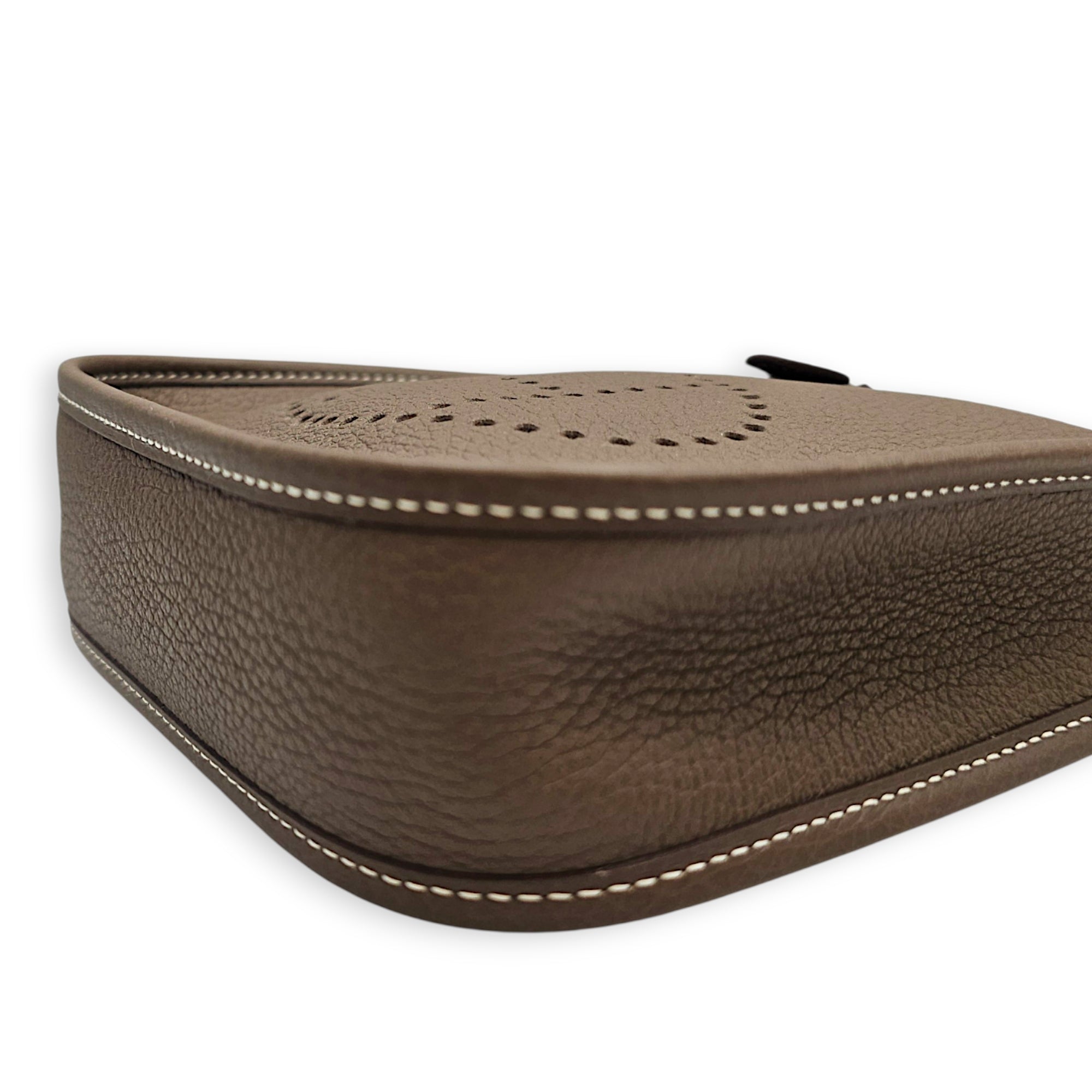 Evelyne Mini Etoupe in Clemence Gold hardware