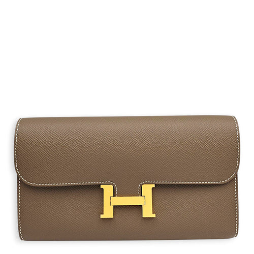 Constance To Go Wallet Etoupe Wallet in Epsom Gold hardware CL2607-22497 1