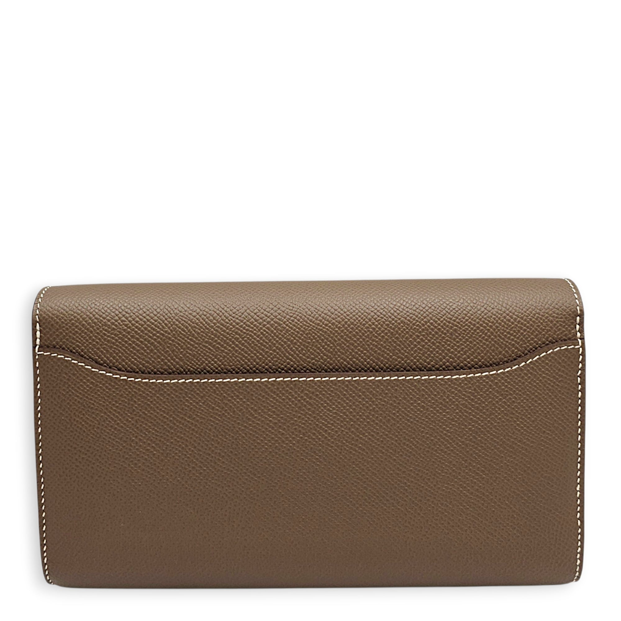 Constance To Go Wallet Etoupe Wallet in Epsom Gold hardware CL2607-22497 2